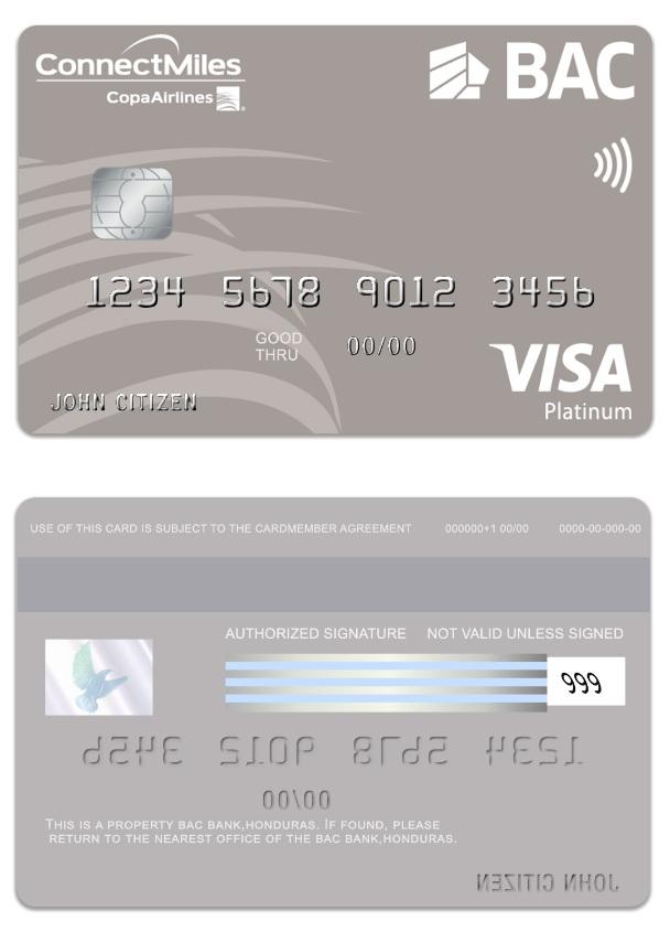 Honduras BAC Bank visa platinum card